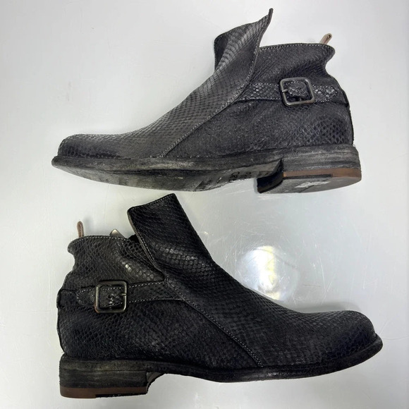 Officine Creative Legrand Black Snakeskin Reptile Look Leather Booties Size 38 - Picture 6 of 13